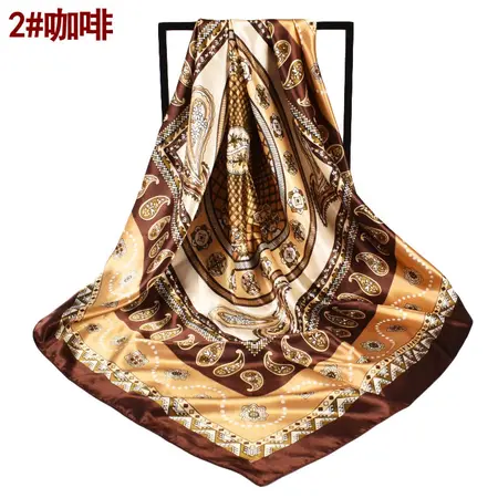 Silk Floral Paisley Vintage Scarf Shawl – 90 × 90 cm detail