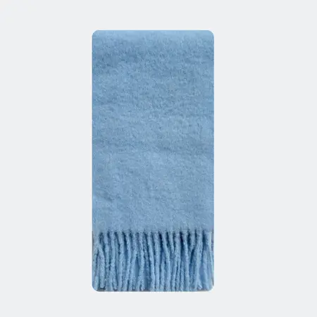 Women's 25% Wool Blend Solid Color Brushed Fringed Scarf Shawl – 220 × 26 cm detail