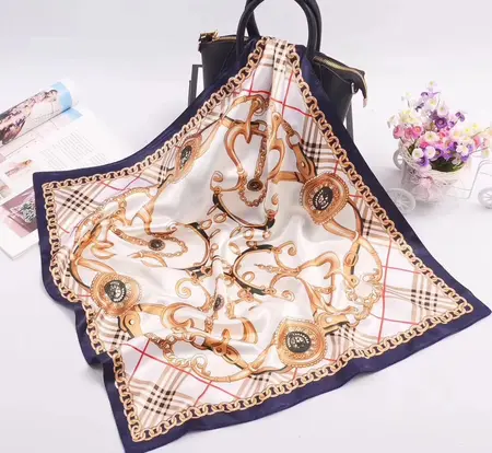 Women's Silk Scarf Shawl – 60 × 60 cm detail