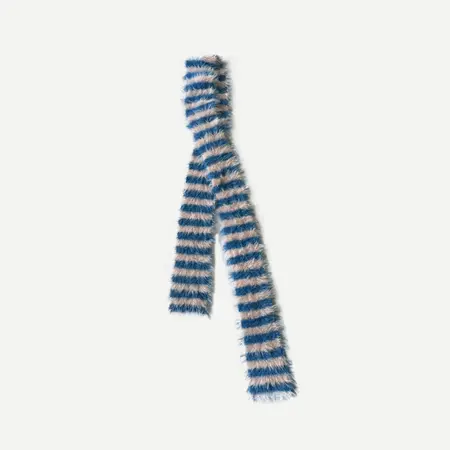 Faux Mink Striped Knit Vintage Scarf Shawl – 200 × 10 cm detail