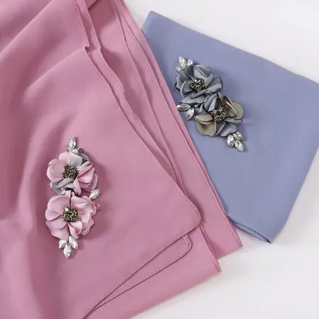 Chiffon Floral Hijab detail