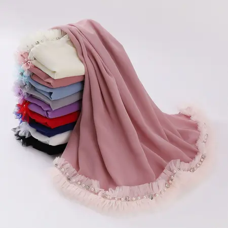 Chiffon Pleated Headscarf detail