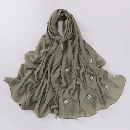 Chiffon Floral Hijab detail