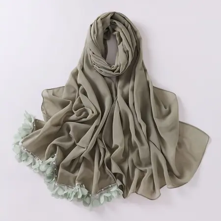 Chiffon Floral Hijab detail