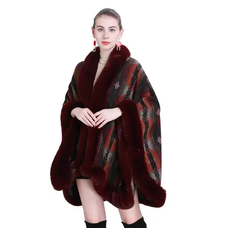 Jacquard Knit Poncho detail