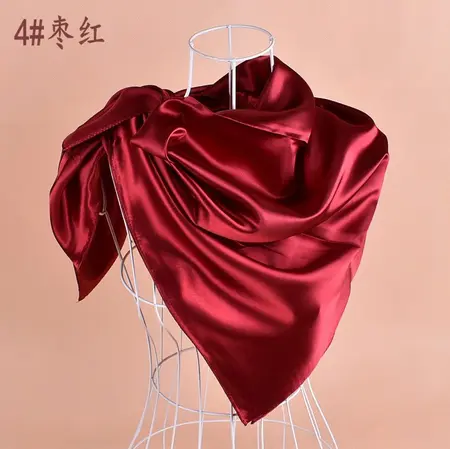 Women's Silk Solid Color Scarf Shawl – 90 × 90 cm detail