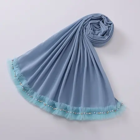 Chiffon Pleated Headscarf detail
