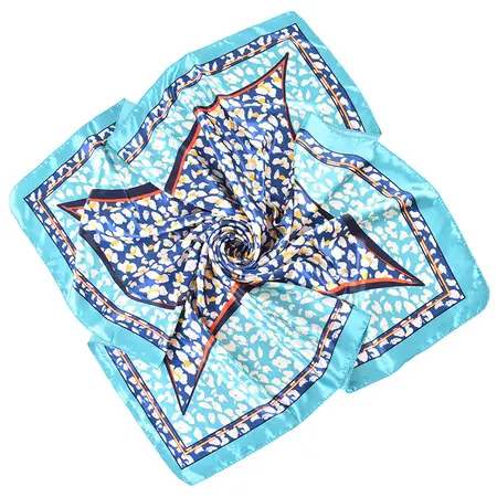 Satin Silk Leopard Print Printed Scarf Shawl – 90 × 90 cm detail