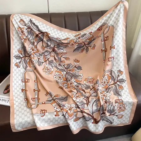 Women's Floral Scarf Shawl – 90 × 90 cm detail
