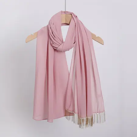 Chiffon Fringed Hijab detail