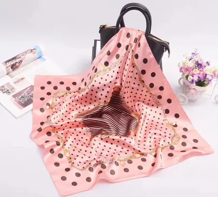 Women's Silk Scarf Shawl – 60 × 60 cm detail