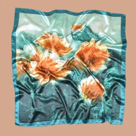 Floral Printed Scarf Shawl – 90 × 90 cm