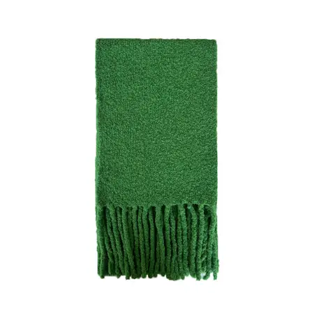 50% Wool Solid Color Fringed Scarf Shawl – 220 × 28 cm detail