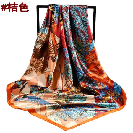 Women's Silk Floral Scarf Shawl – 90 × 90 cm detail