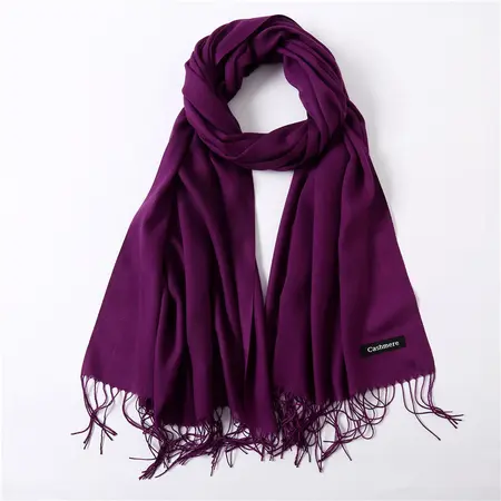 Women's Faux Cashmere Solid Color Lightweight Scarf Shawl – 200 × 70 cm detail