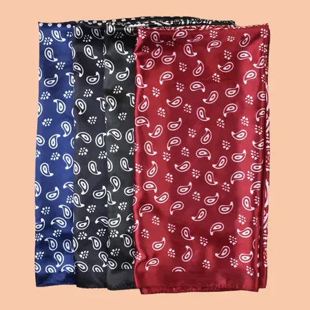 Floral Polka Dot Scarf Shawl – 90 × 90 cm detail