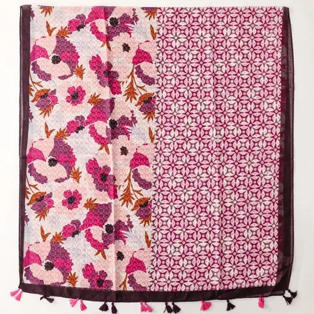 Cotton Colorblock Scarf Shawl – 180 × 88 cm detail