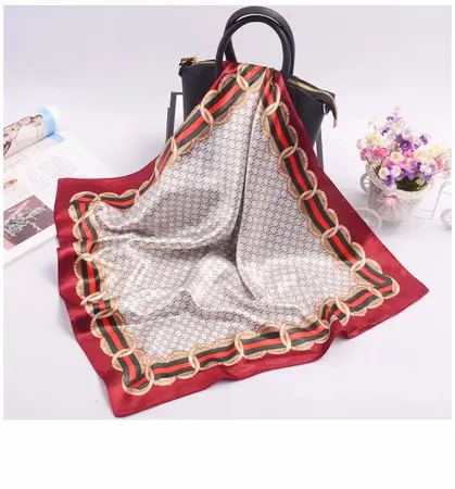 Women's Silk Scarf Shawl – 60 × 60 cm detail