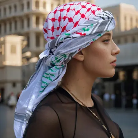 Unisex Jacquard Printed Tactical Headscarf – 135 × 135 cm detail