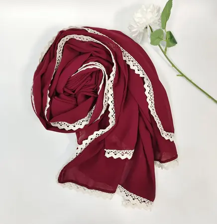 Chiffon Fringed Hijab detail