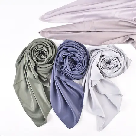 Silk Solid Color Scarf Shawl – 90 × 90 cm detail