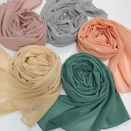 Chiffon Solid Color Scarf Shawl detail