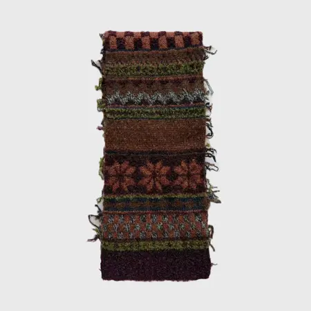 50% Wool Blend Jacquard Knit Scarf Shawl – 190 × 18 cm detail