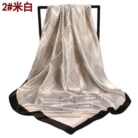 Women's Silk Geometric Scarf Shawl – 90 × 90 cm detail