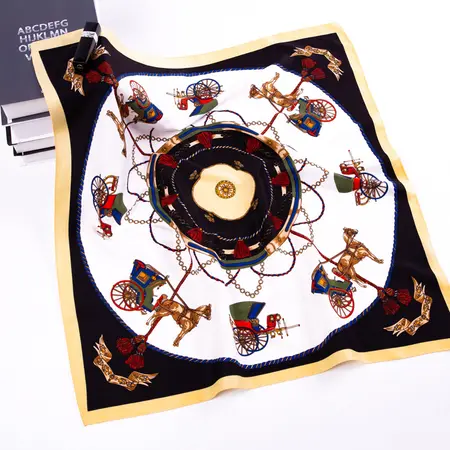 Fringed Printed Scarf Shawl – 60 × 60 cm