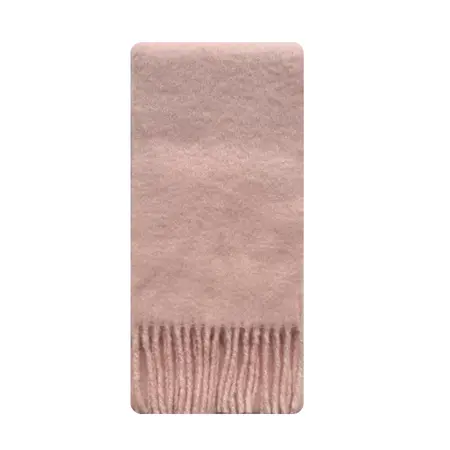 Women's 25% Wool Blend Solid Color Brushed Fringed Scarf Shawl – 220 × 26 cm detail