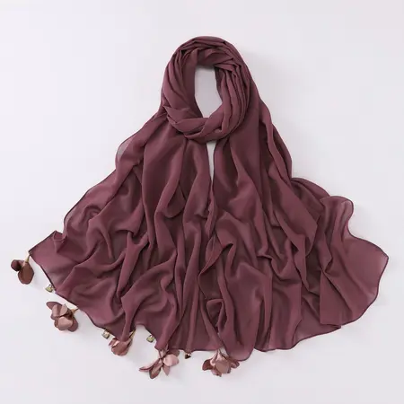 Chiffon Floral Headscarf detail