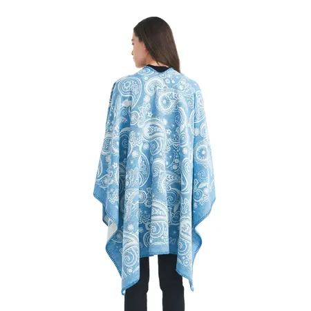 Women's Wool Jacquard Scarf Shawl – 165 × 130 cm detail