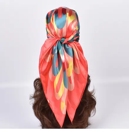 Silk Floral Scarf Shawl – 90 × 90 cm detail
