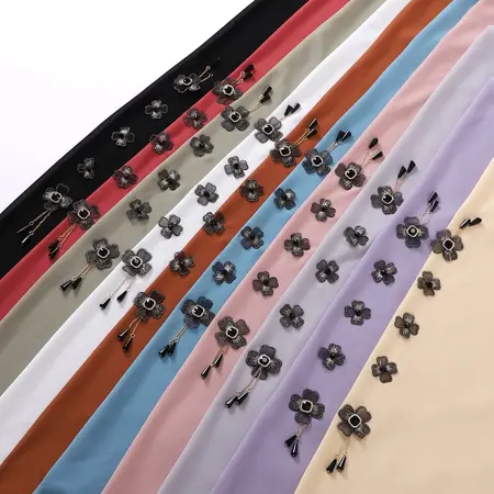 Chiffon Floral Hijab – 80 × 180cm detail