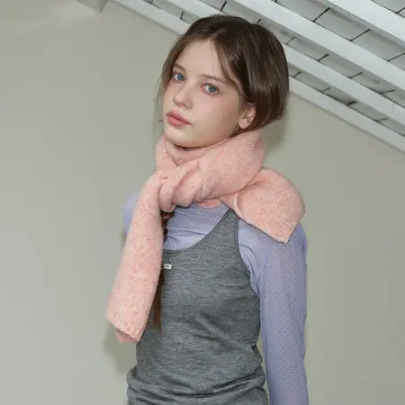 Women's 35% Wool Solid Color Floral Knit Scarf Shawl – 160 × 20 cm