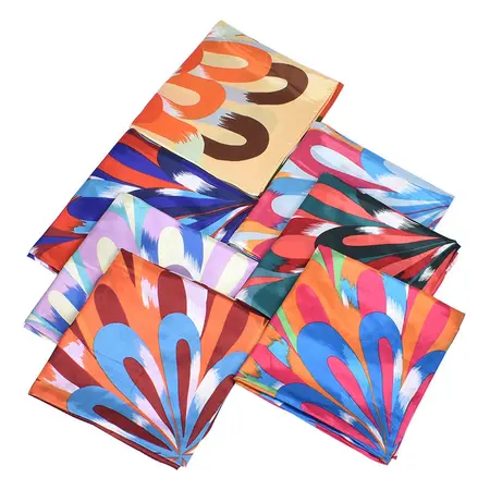Silk Floral Scarf Shawl – 90 × 90 cm detail