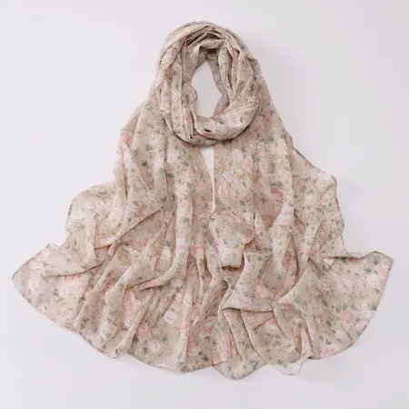 Chiffon Floral Printed Hijab detail