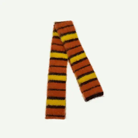 Striped Knit Lightweight Narrow Scarf Shawl – 180 × 10 cm detail