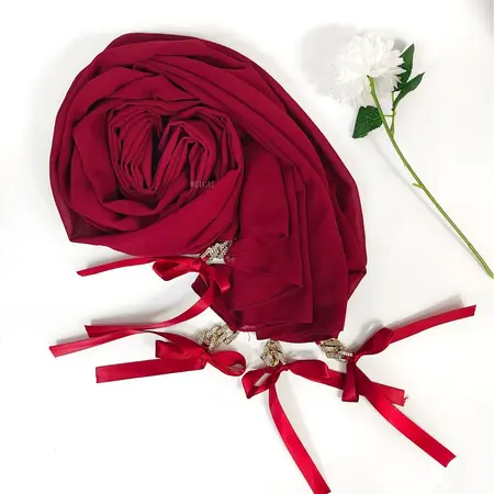 Chiffon Fringed Hijab detail