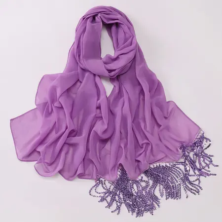 Chiffon Fringed Hijab detail