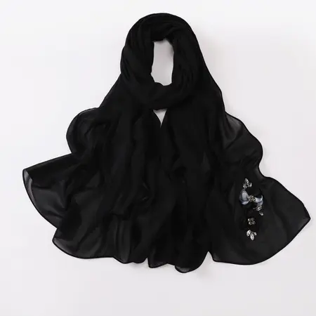 Chiffon Floral Hijab detail