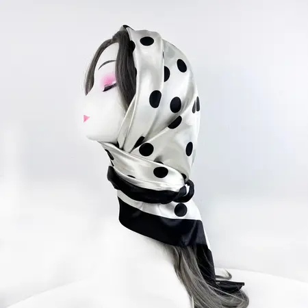 Polka Dot Scarf Shawl – 90 × 90 cm detail