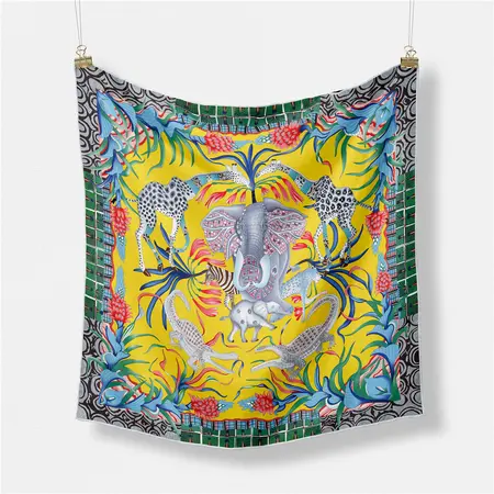 Silk Scarf Shawl – 90 × 90 cm