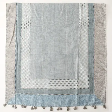 Plaid Geometric Fringed Scarf Shawl – 180 × 88 cm detail