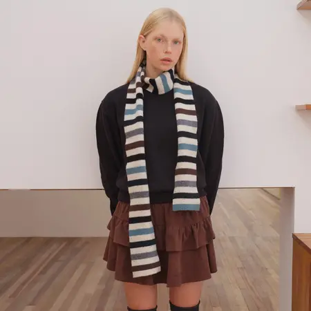 Women's Striped Narrow Scarf detail