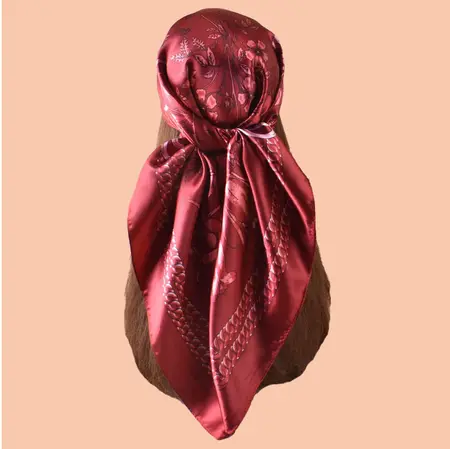 Floral Scarf Shawl – 90 × 90 cm
