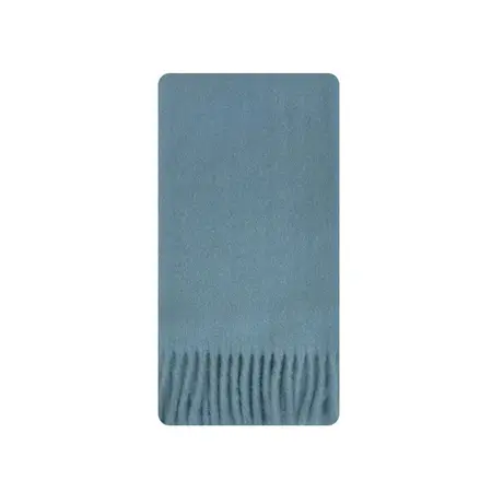 Women's 57% Wool Blend Solid Color Fringed Scarf Shawl – 220 × 26 cm detail