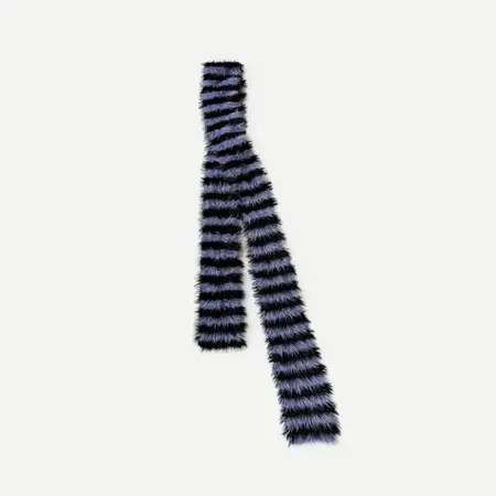 Faux Mink Striped Knit Vintage Scarf Shawl – 200 × 10 cm detail