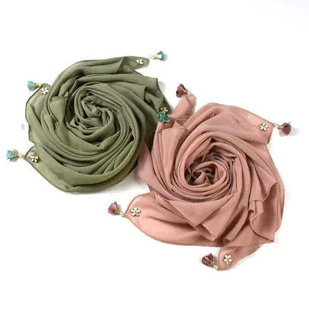 Chiffon Solid Color Hijab detail