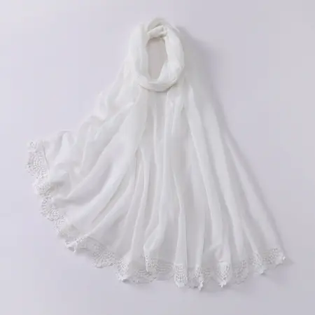 Chiffon Solid Color Scarf Shawl detail